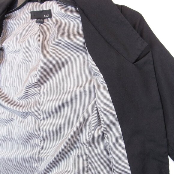 XXI Blazer Jacket Junior's Size M Black Lined 1 Button Party Formal Blazer - Picture 7 of 14
